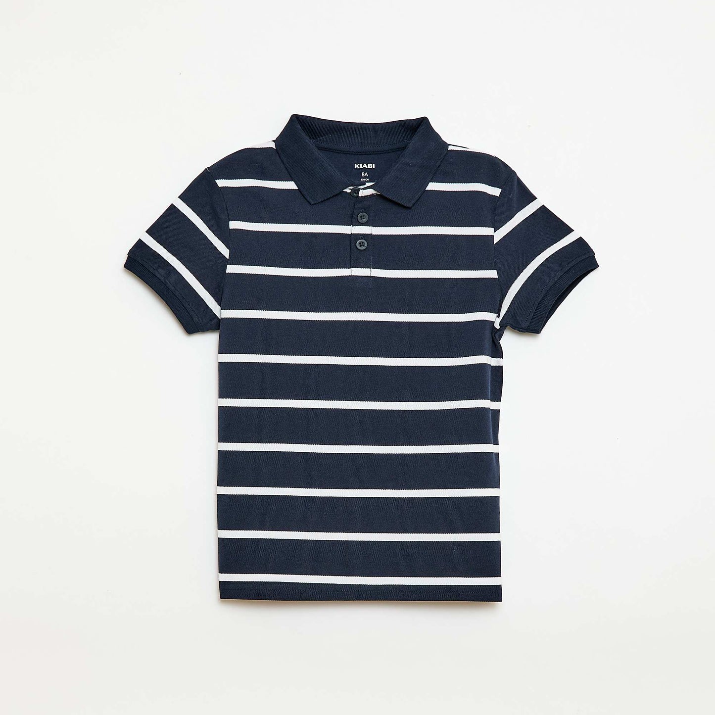 Short-Sleeved Cotton Piqué Polo Shirt BLUE