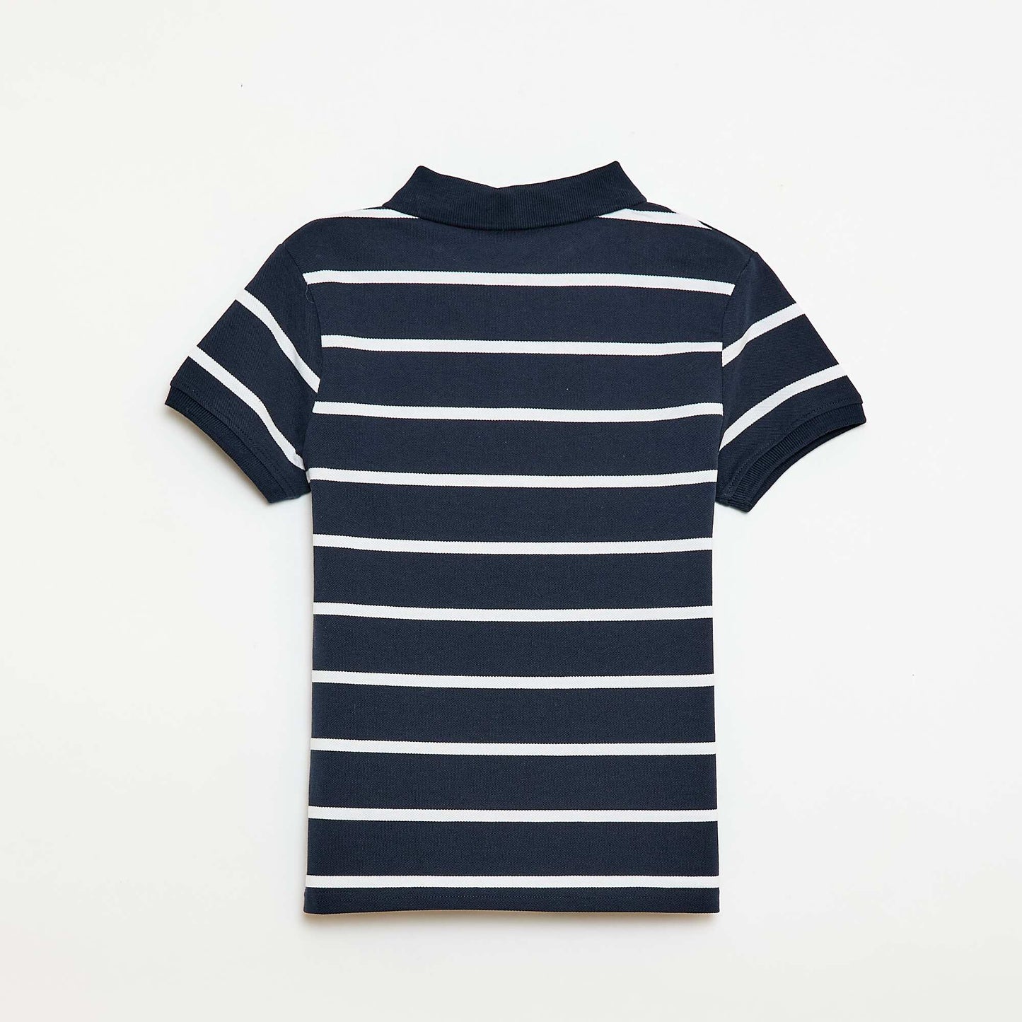 Short-Sleeved Cotton Piqué Polo Shirt BLUE