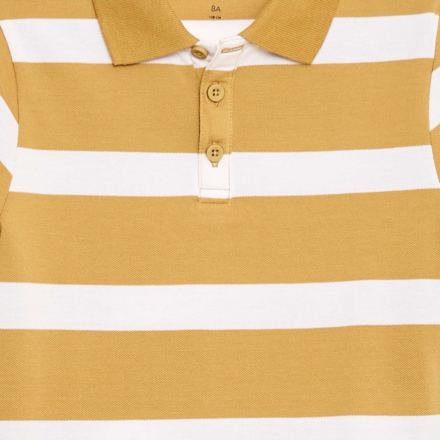 Short-Sleeved Cotton Piqué Polo Shirt BEIGE