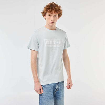 Printed Cotton Crew Neck T-Shirt GREY