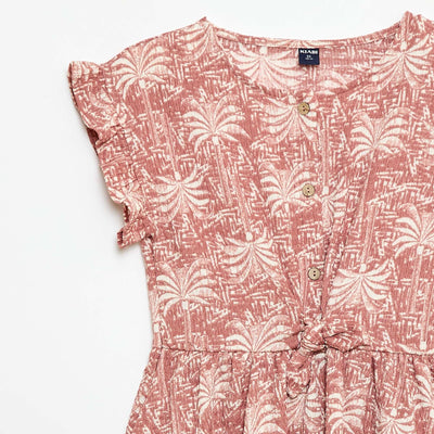 Textured Knit Button-Front Dress PINK