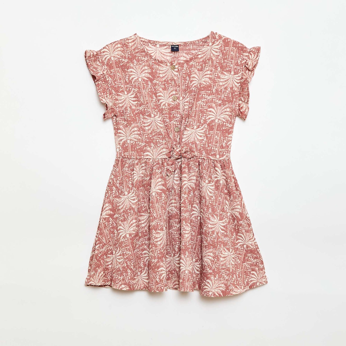 Textured Knit Button-Front Dress PINK