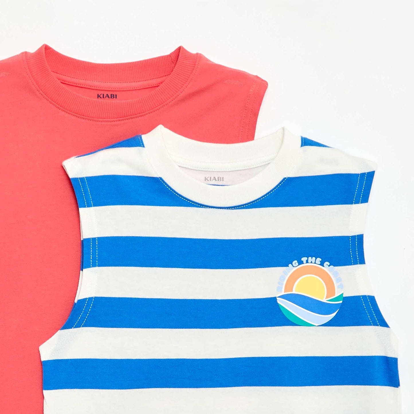 Pack of 2 round-neck tank tops BLUE
