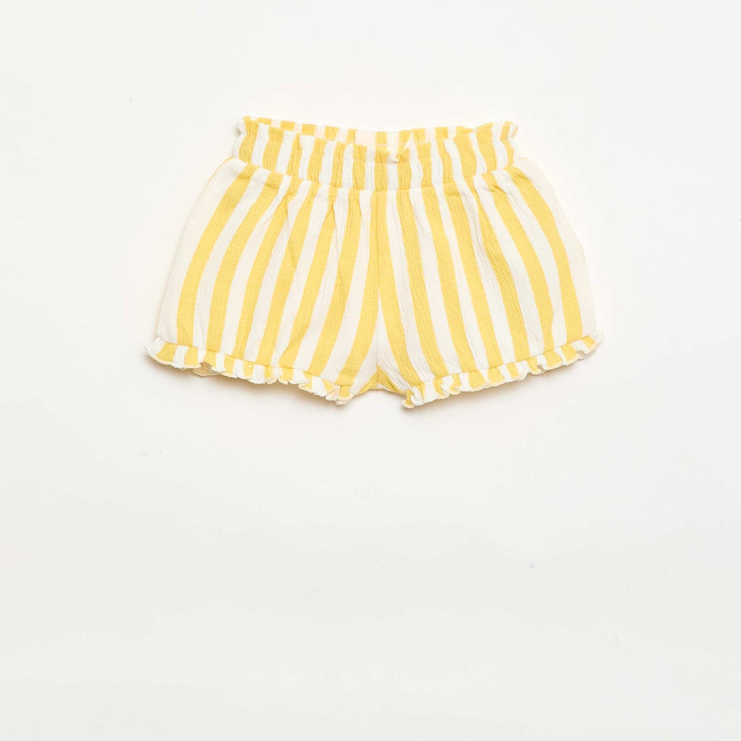 Patterned shorts with ruffled hem YELLOW