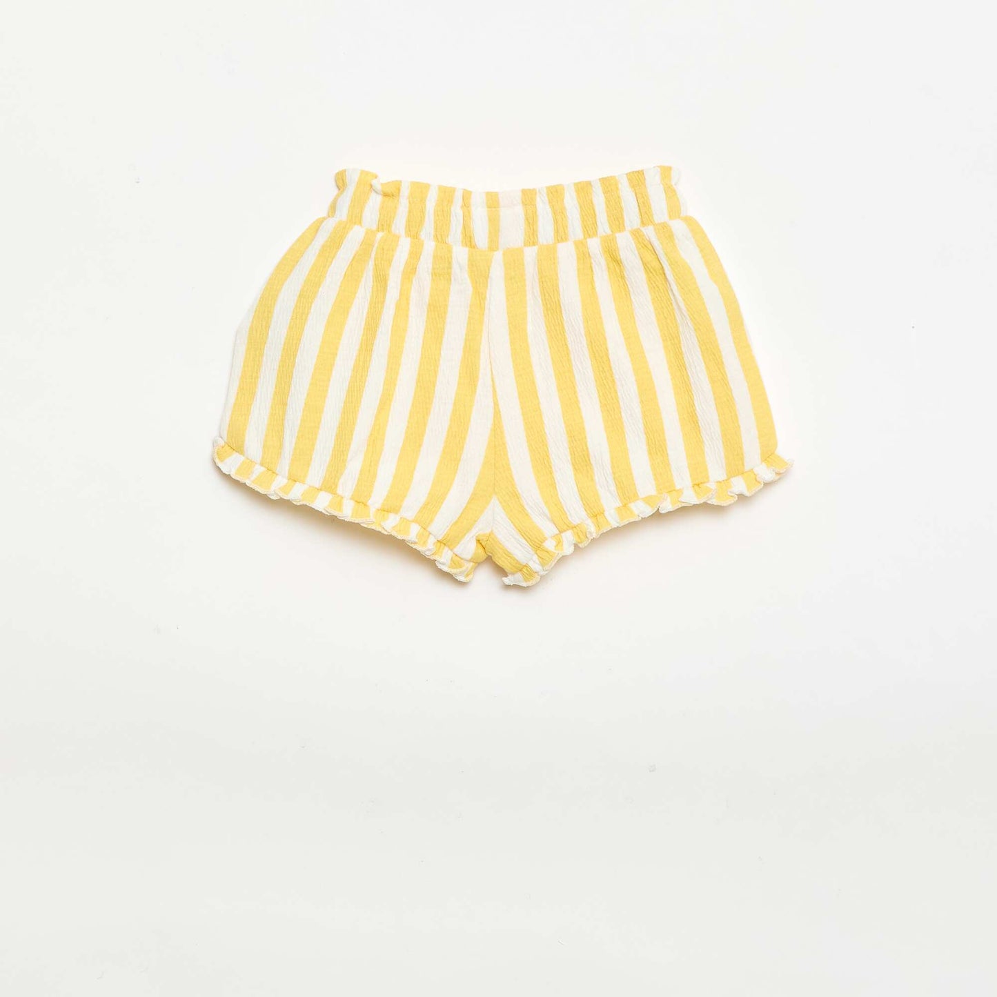 Patterned shorts with ruffled hem YELLOW