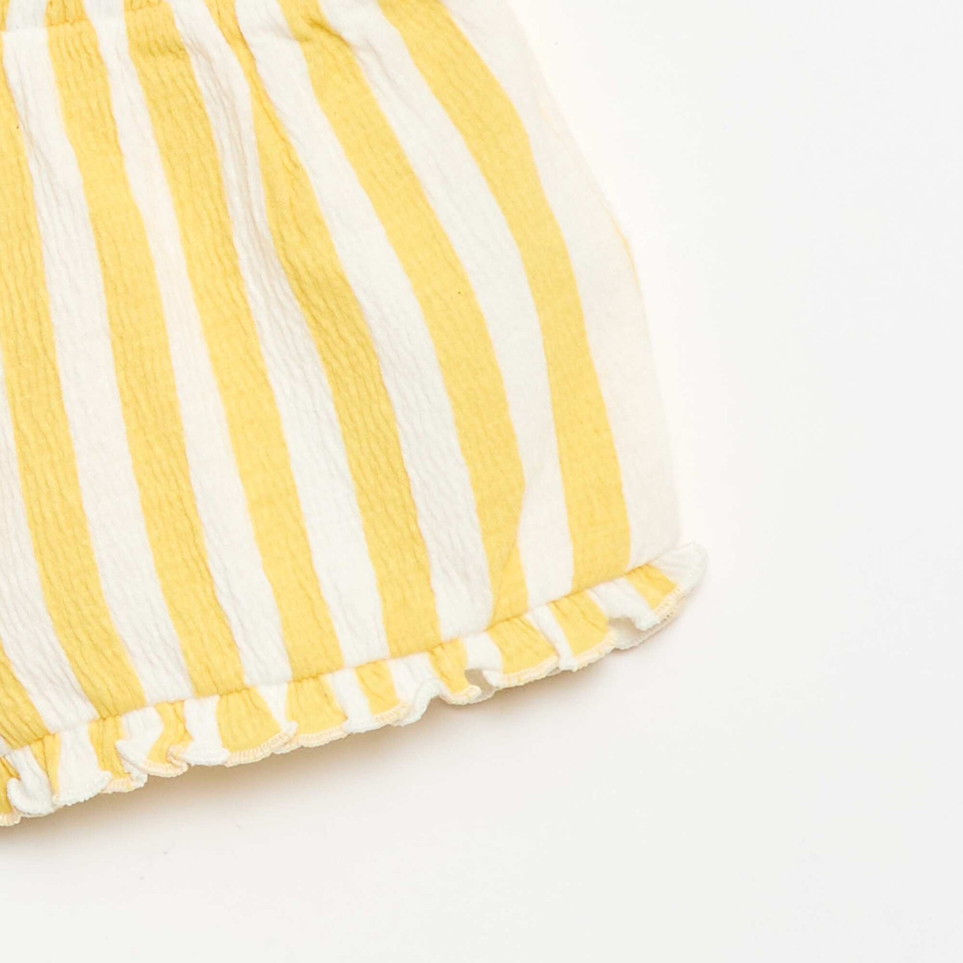 Patterned shorts with ruffled hem YELLOW