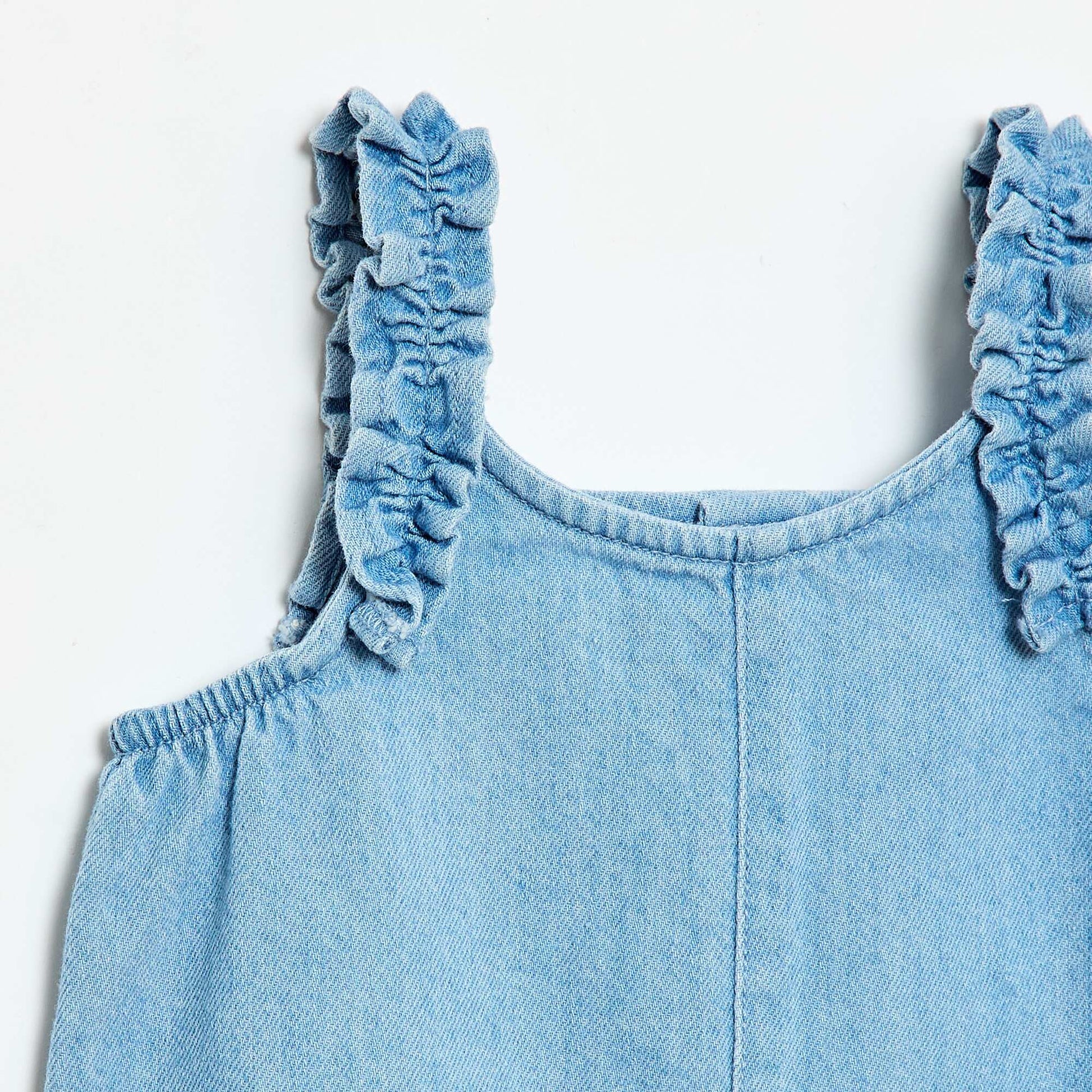 Denim short romper BLUE