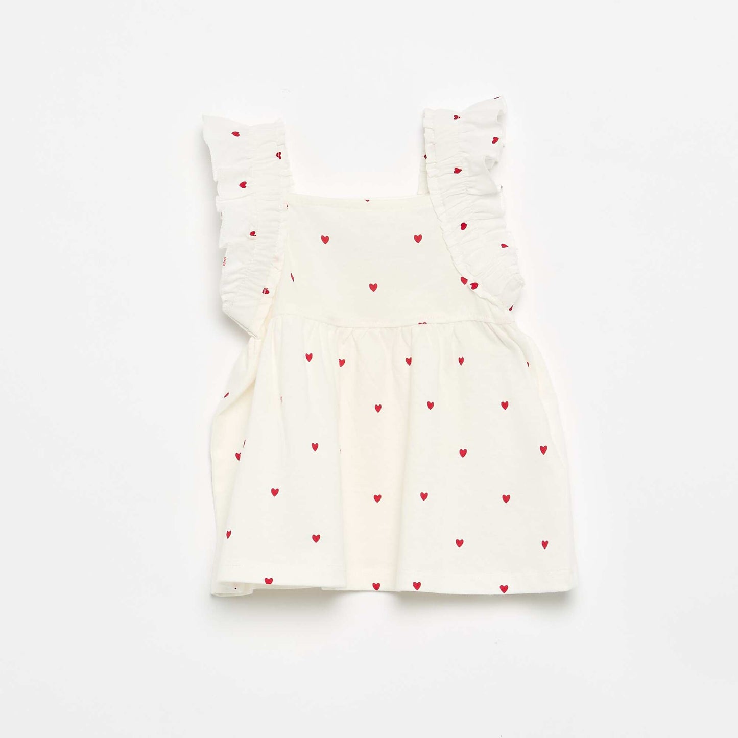 Ruffled Strappy T-shirt WHITE