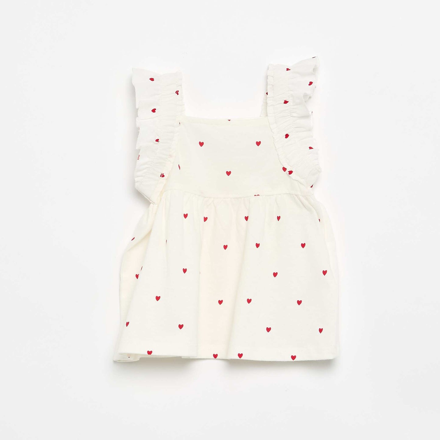 Ruffled Strappy T-shirt WHITE