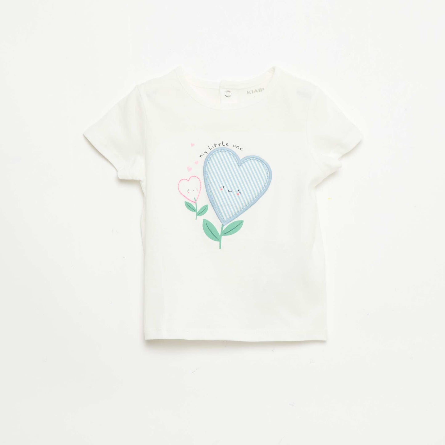 Printed and embroidered short-sleeved T-shirt WHITE
