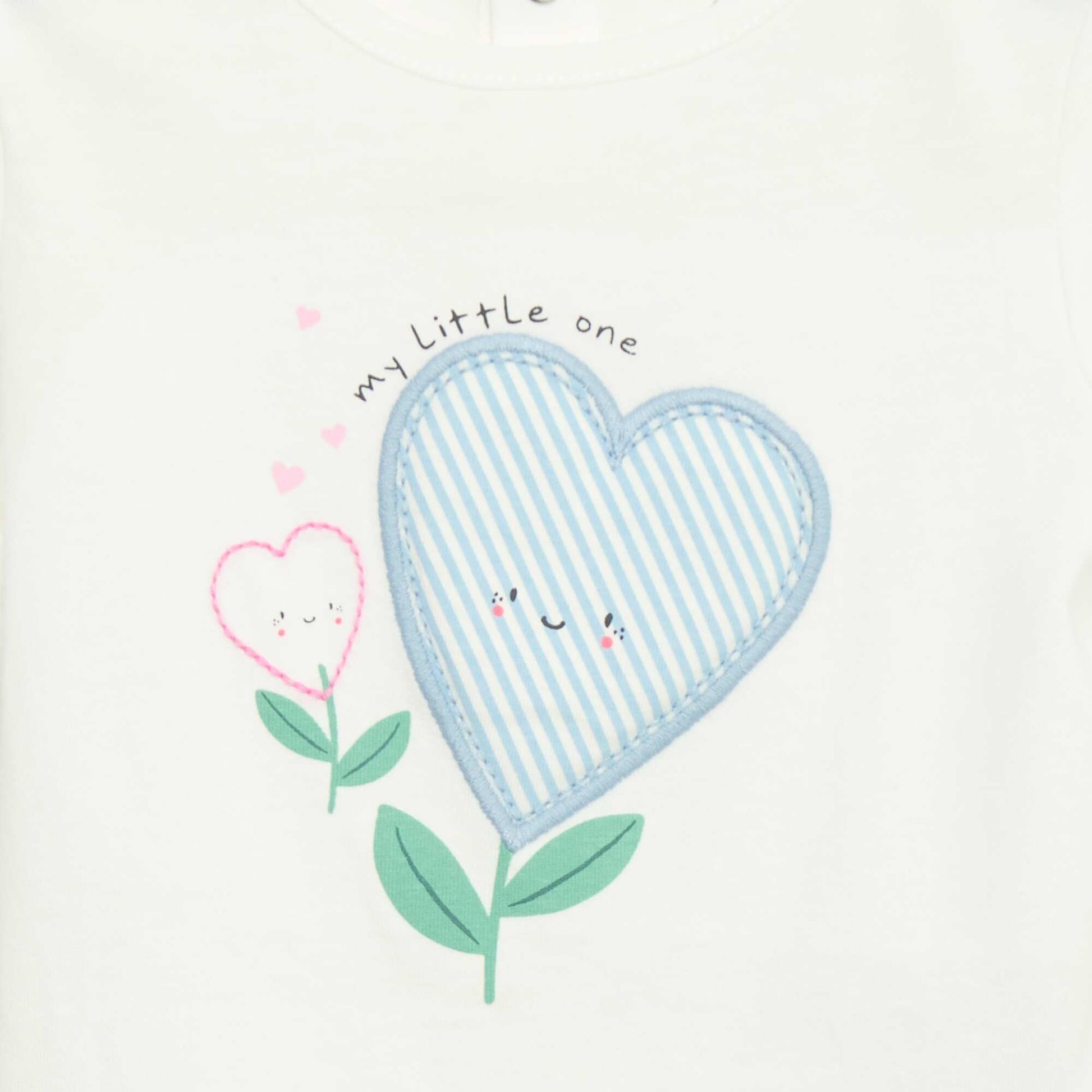 Printed and embroidered short-sleeved T-shirt WHITE