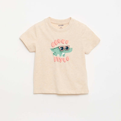T-shirt with animated print BEIGE