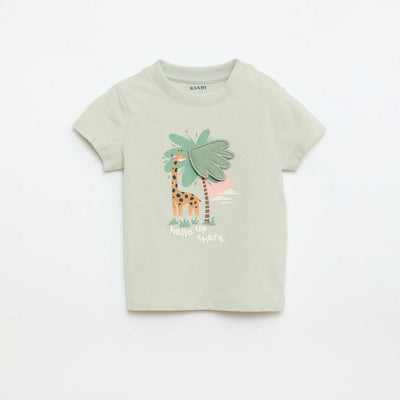 T-shirt with animated print GREEN