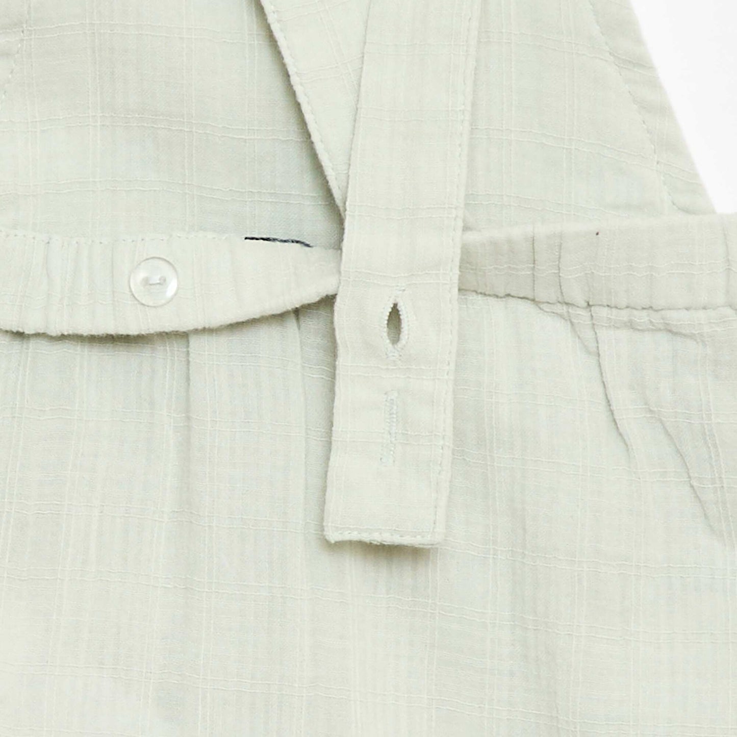 Cotton double gauze short romper BLUE