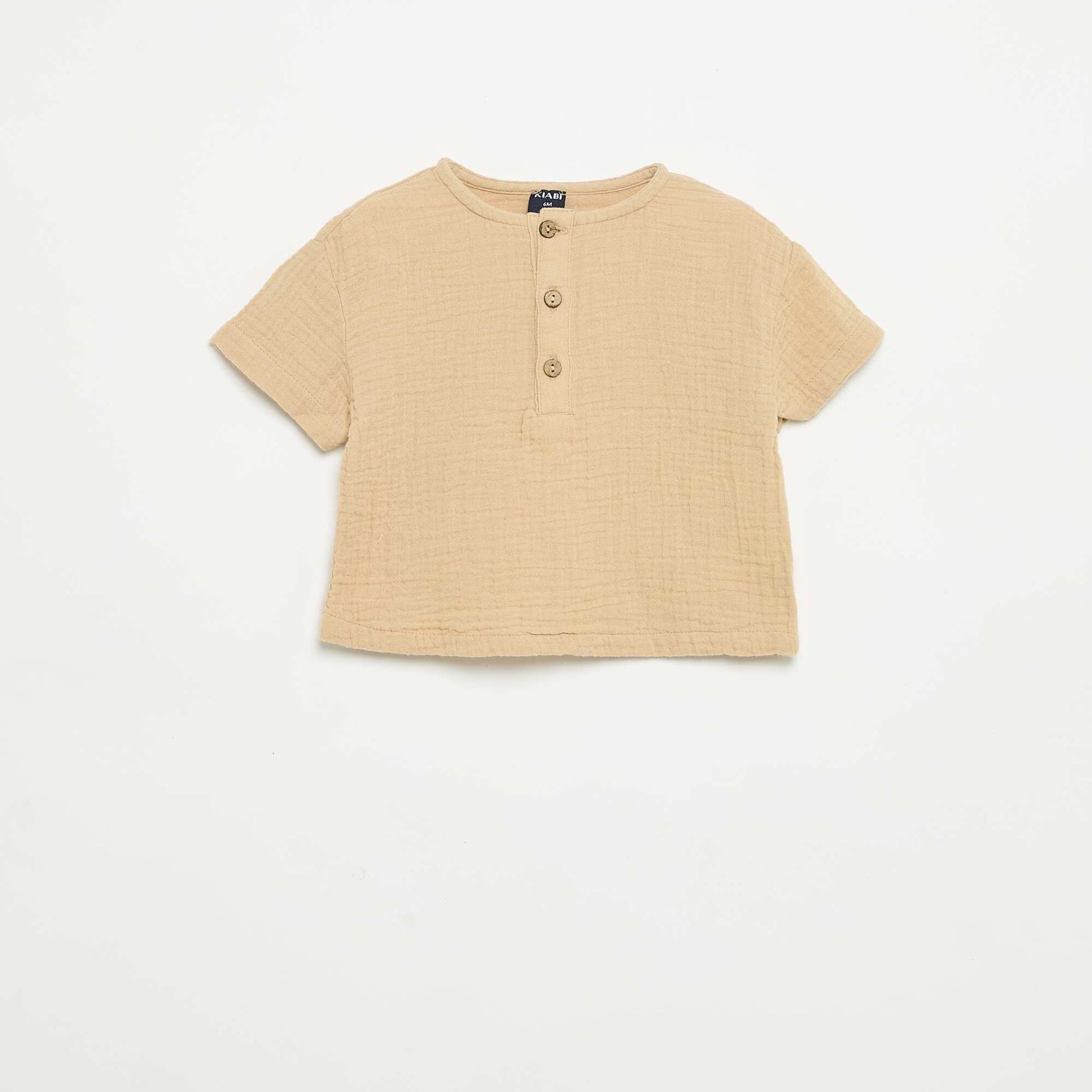 Cotton gauze shirt BEIGE