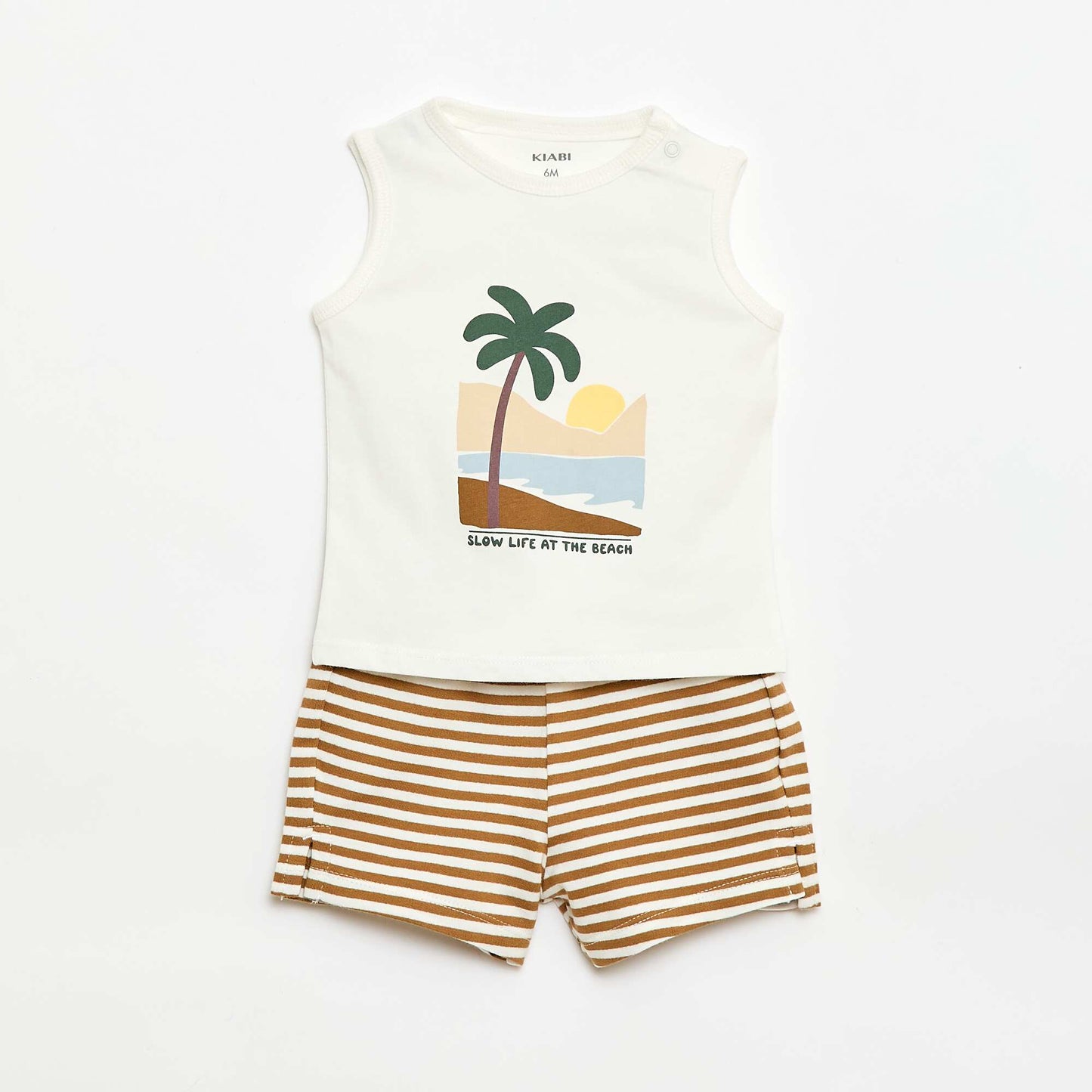2-Piece Tank Top & Shorts Set WHITE