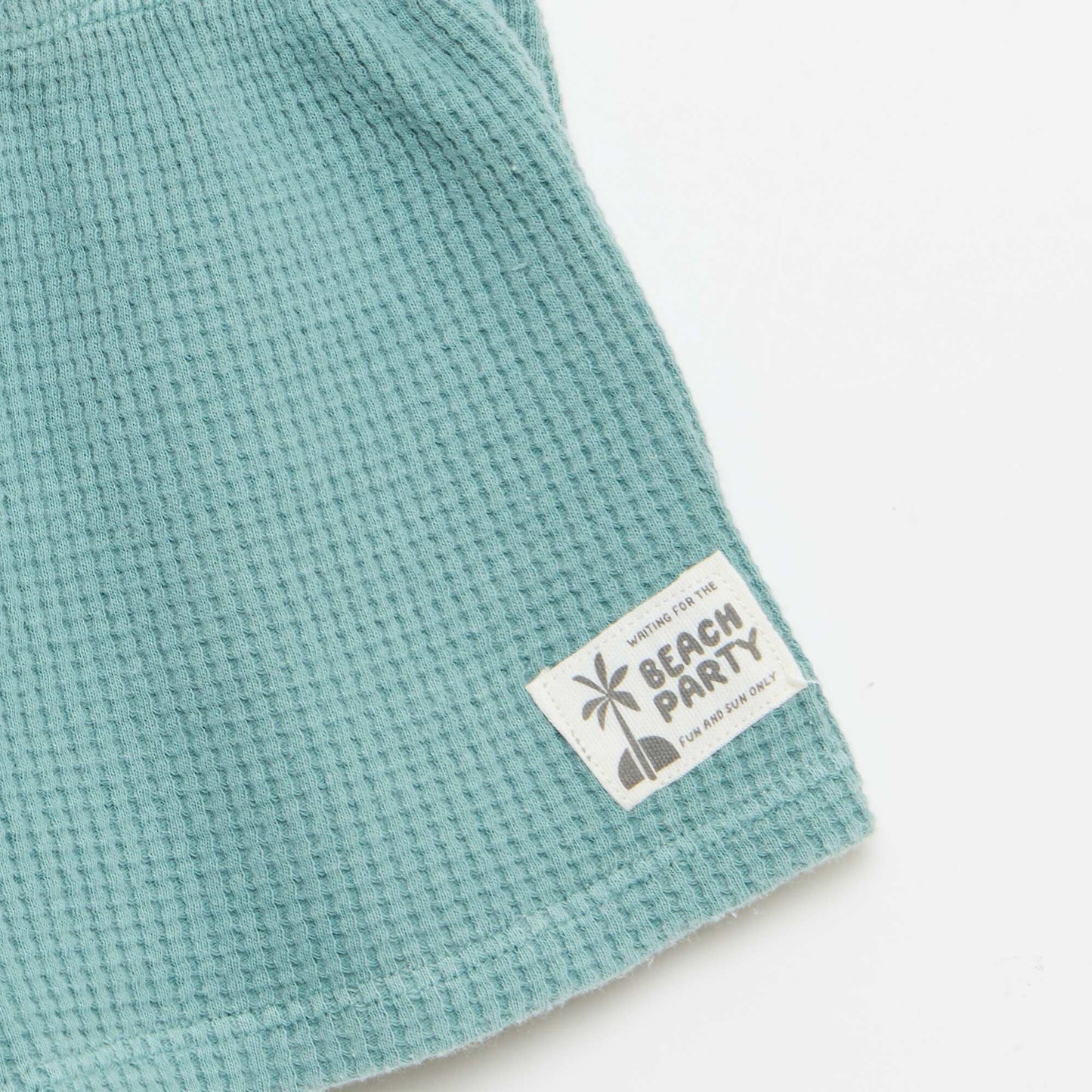 2-piece Waffle Knit Polo and Shorts Set BLUE