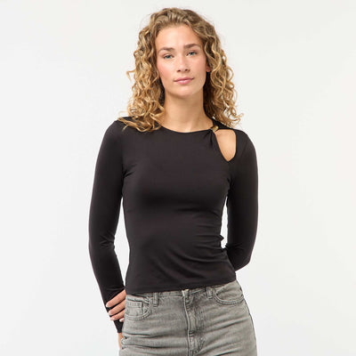 Fitted T-shirt with Gold Detail BLACK