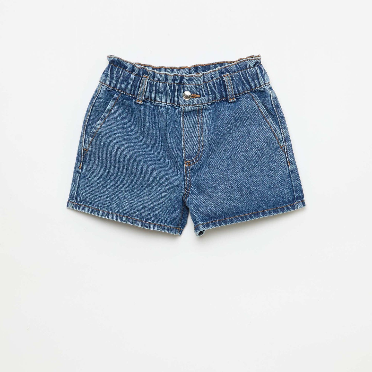 Paper Bag Denim Shorts BLUE