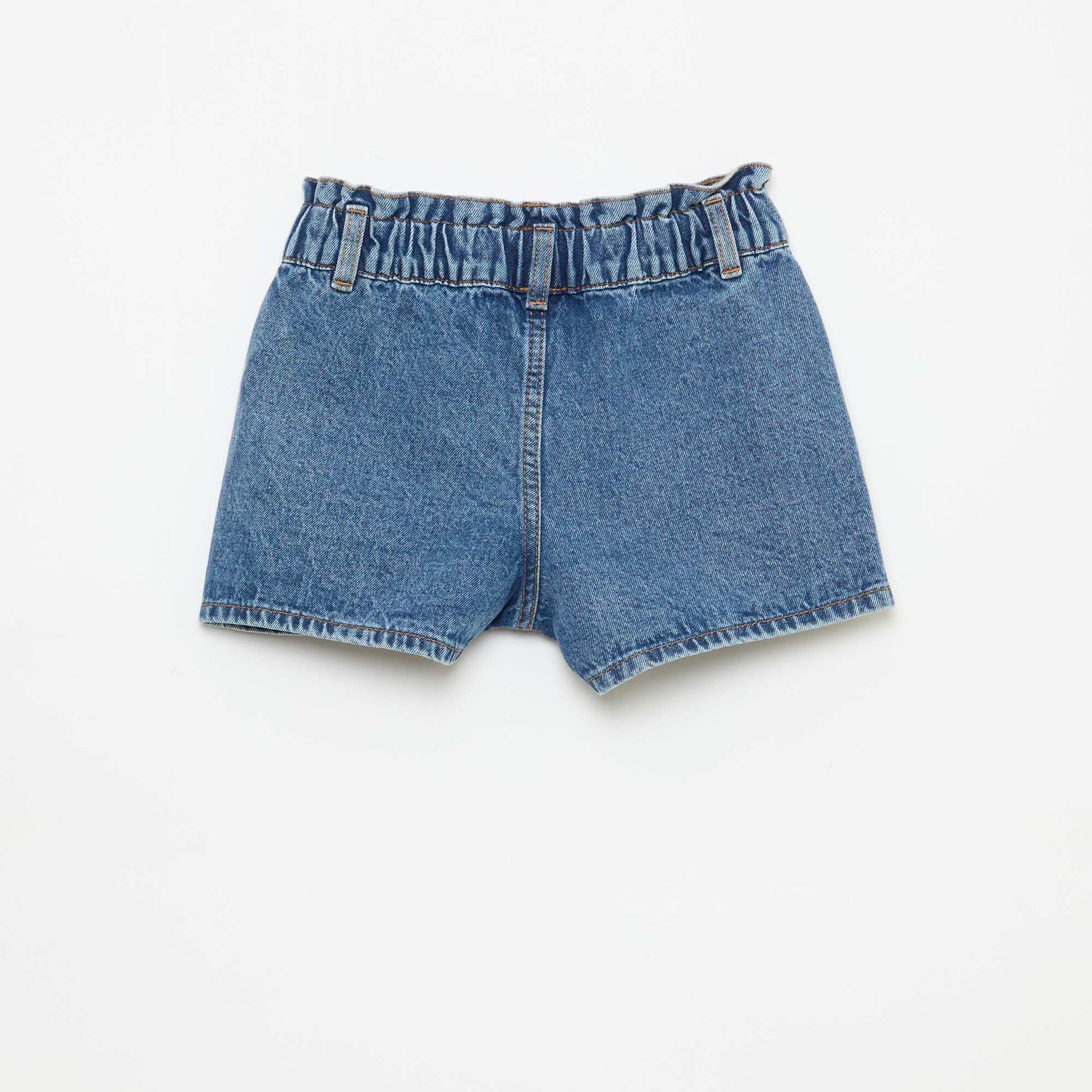 Paper Bag Denim Shorts BLUE