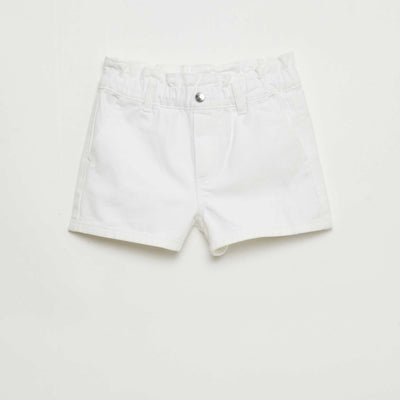 Paper Bag Denim Shorts WHITE