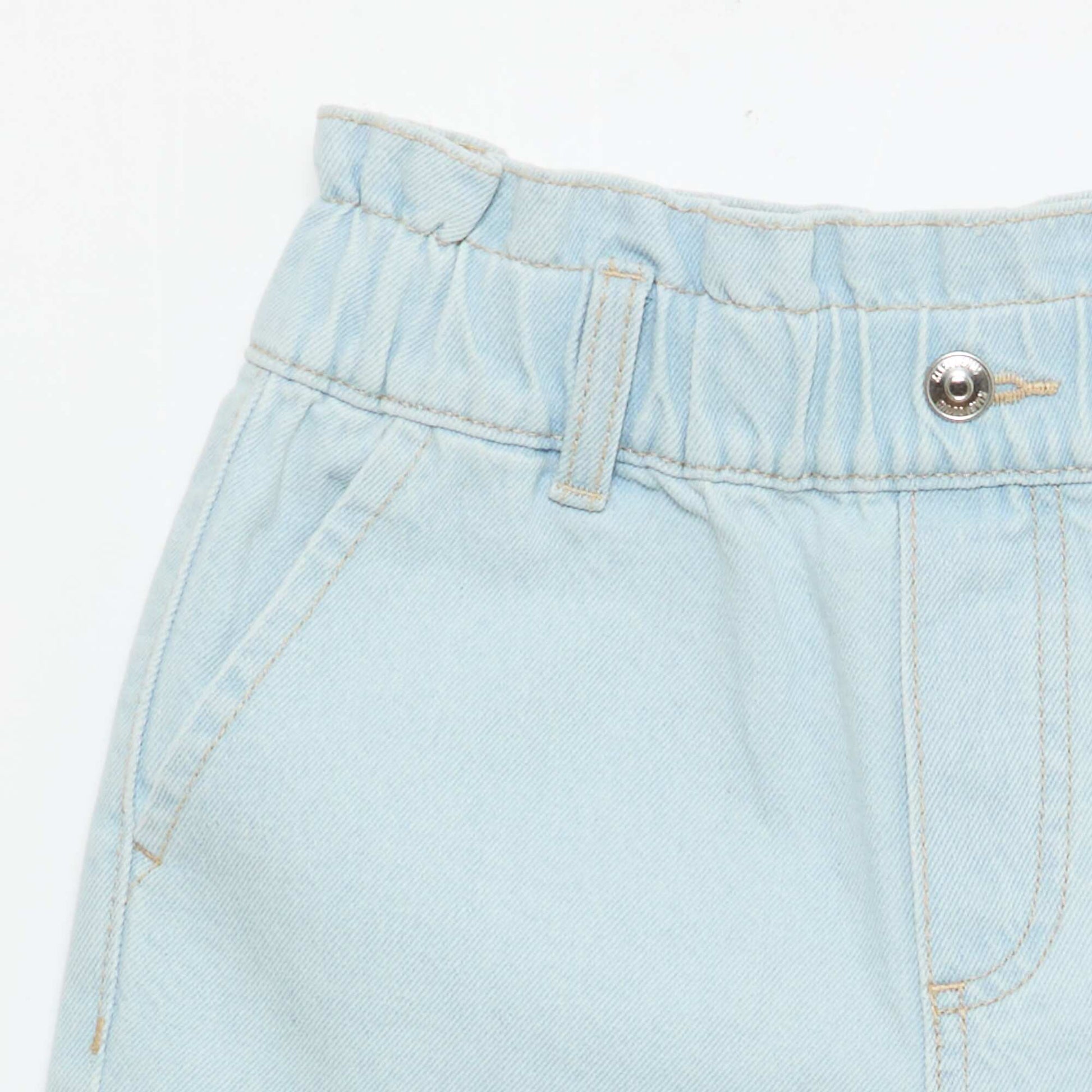 Paper Bag Denim Shorts BLUE