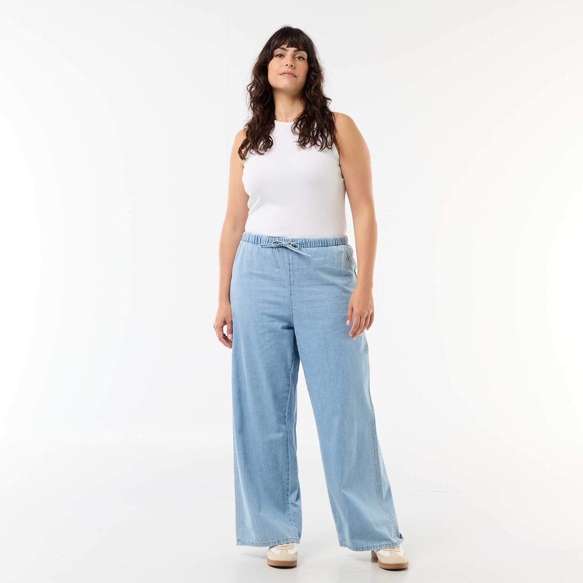 Wide-Leg Trousers with 2 Pockets BLUE