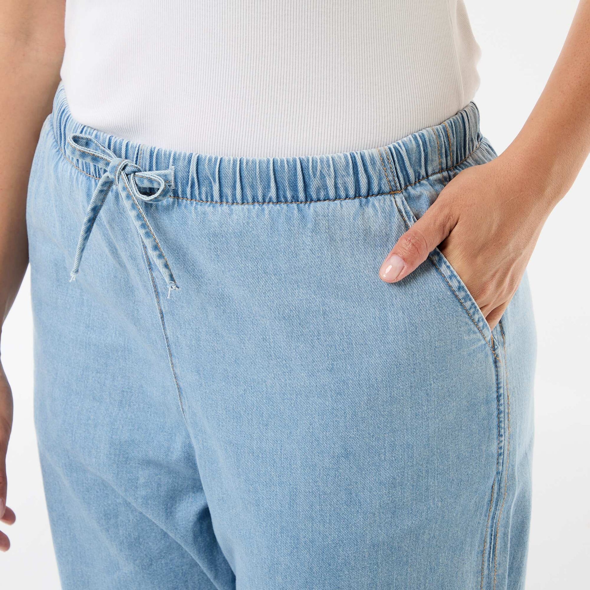 Wide-Leg Trousers with 2 Pockets BLUE