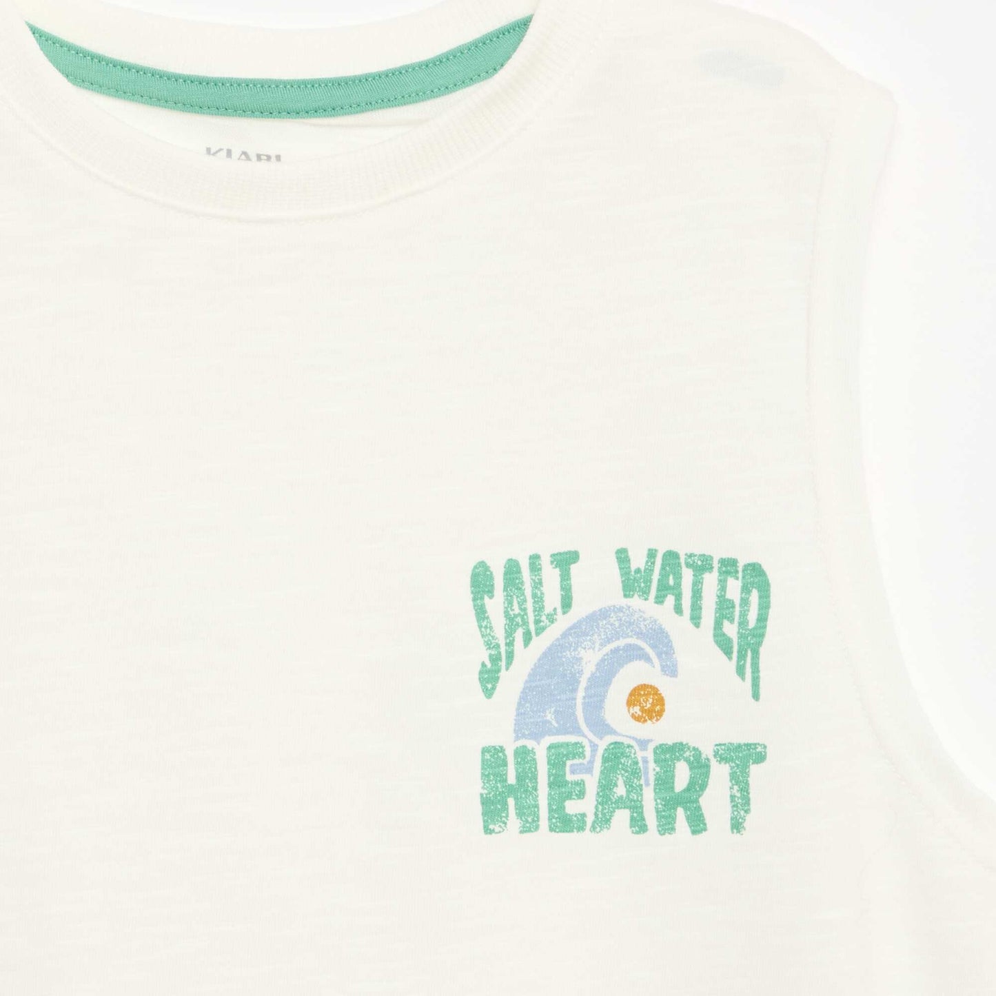 Printed cotton jersey tank top WHITE