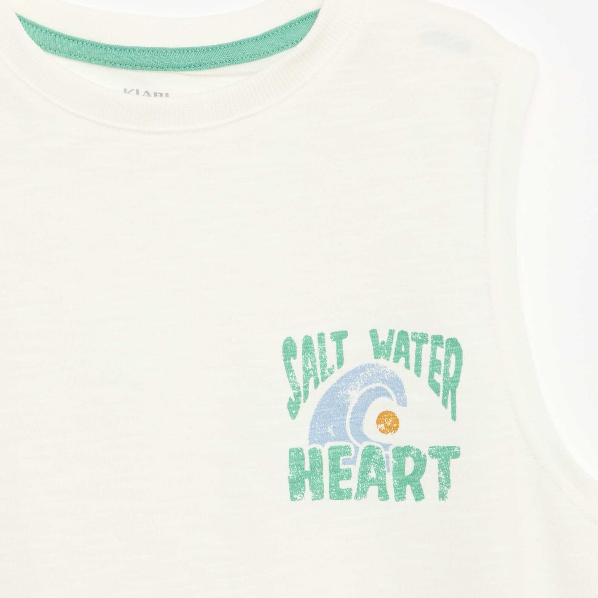 Printed cotton jersey tank top WHITE