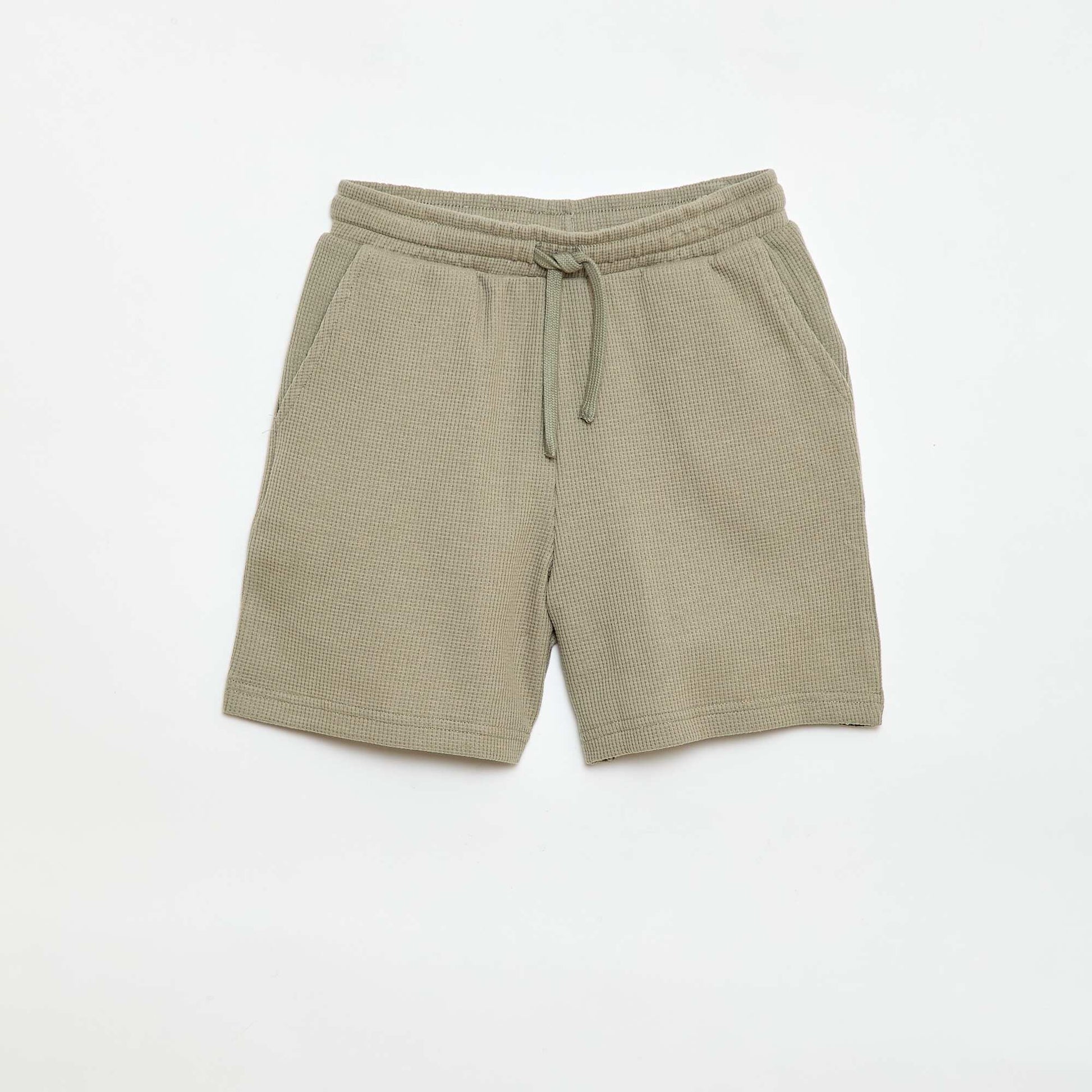 Waffle Knit Shorts GREEN
