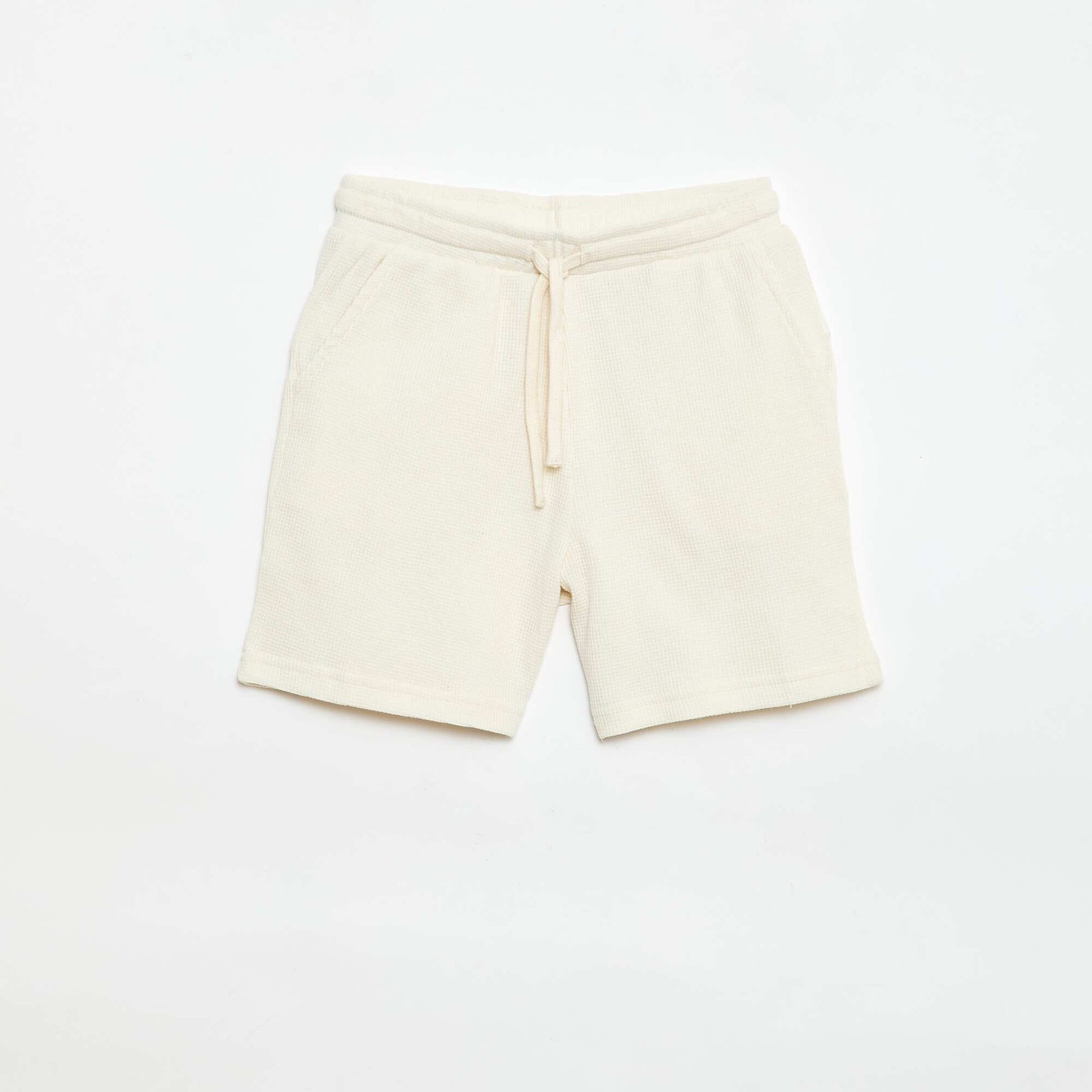 Waffle Knit Shorts BEIGE