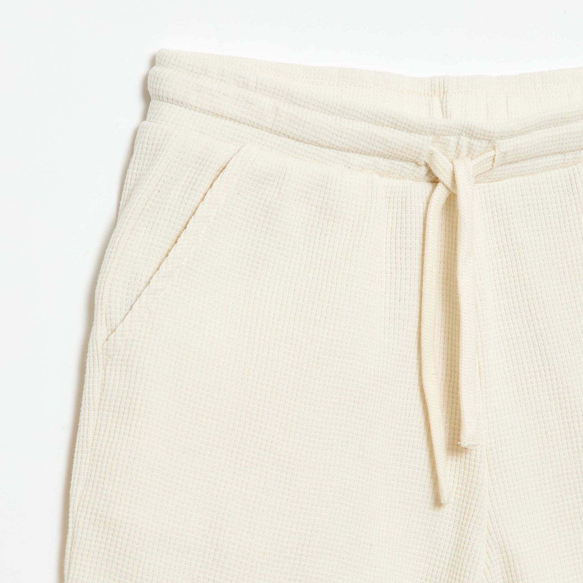 Waffle Knit Shorts BEIGE