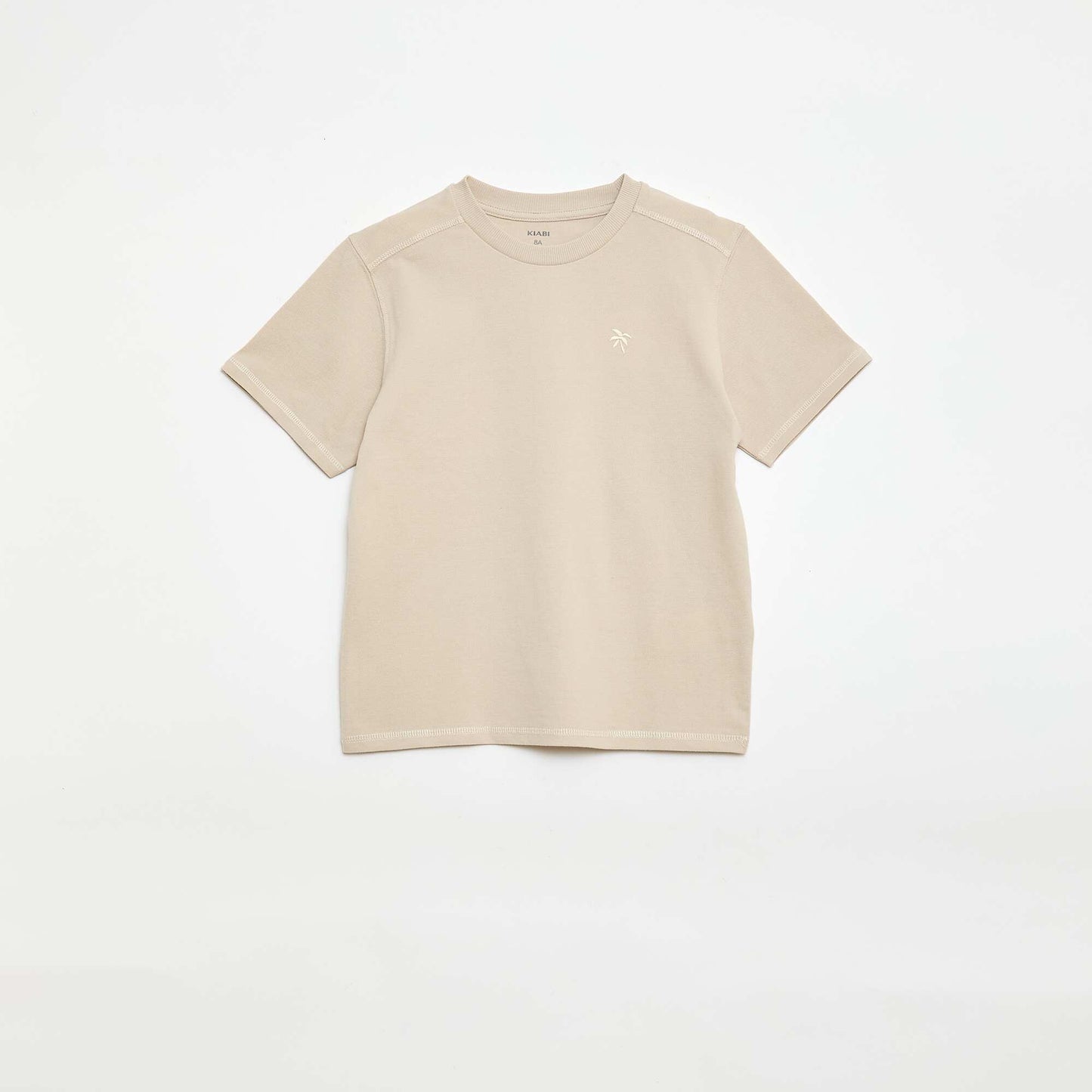 Cotton piqué t-shirt and shorts set BEIGE