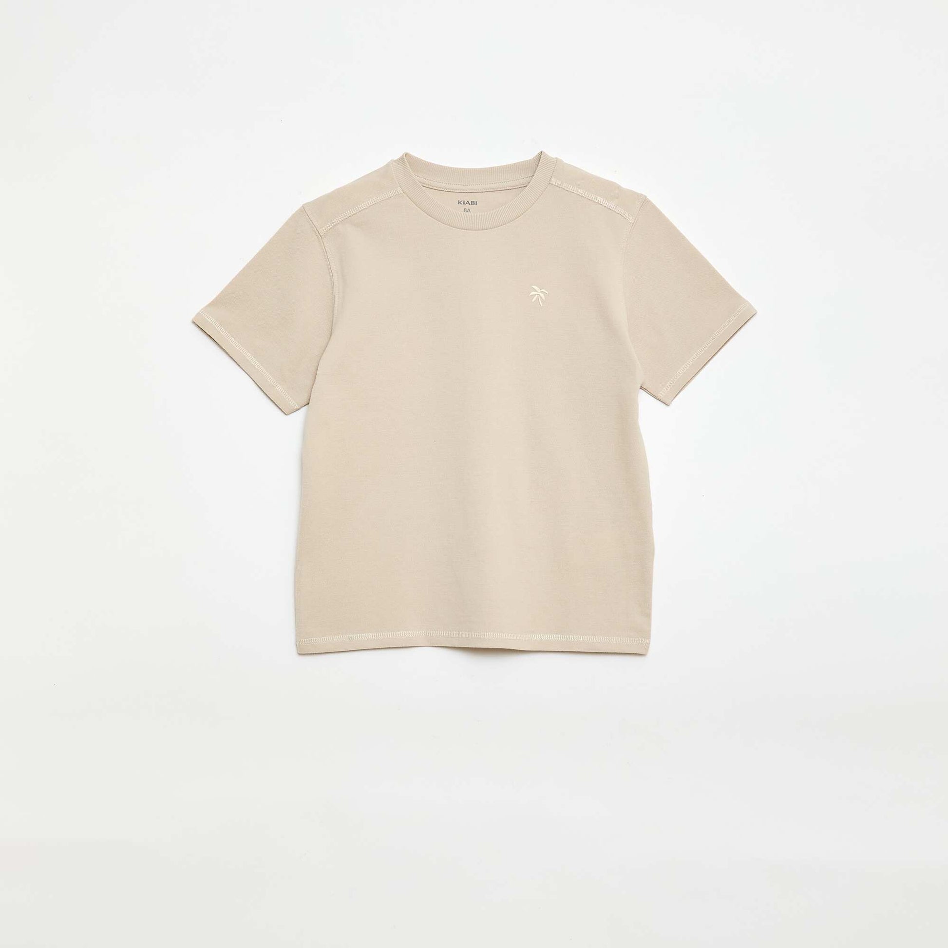 Cotton piqué t-shirt and shorts set BEIGE