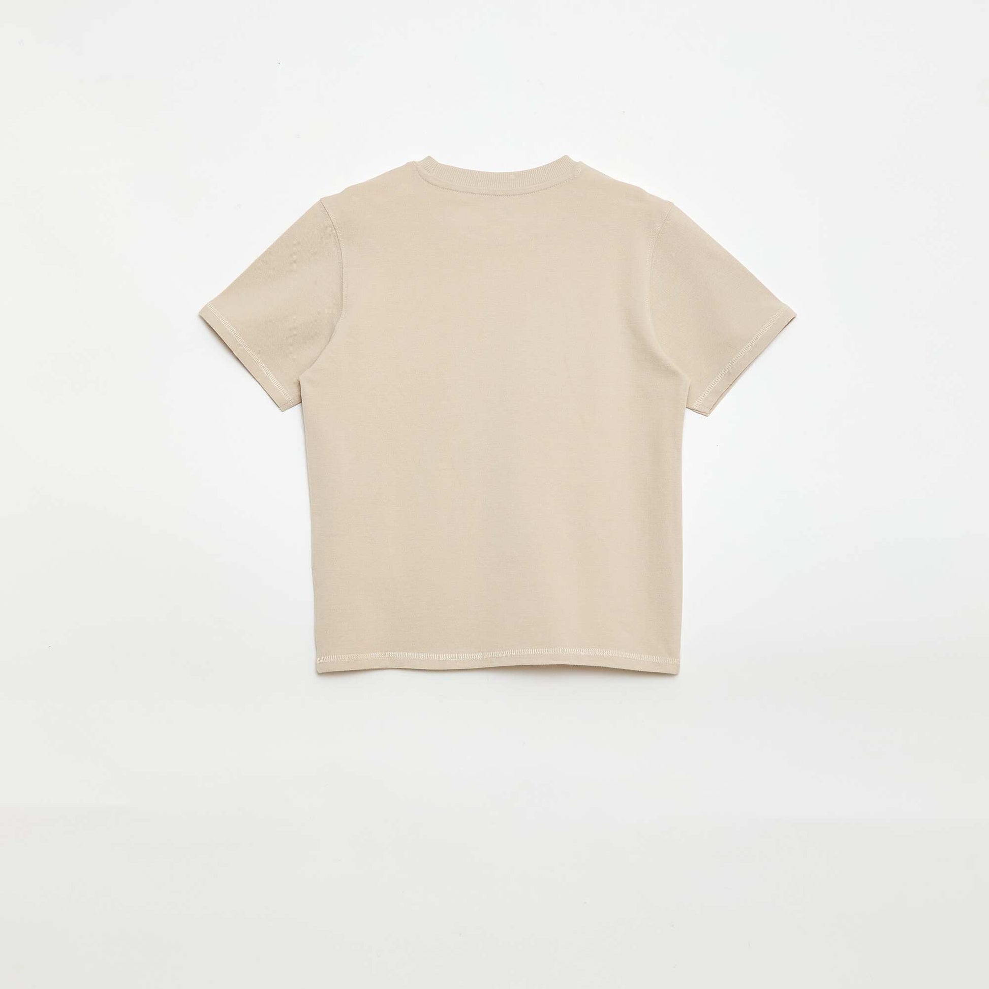 Cotton piqué t-shirt and shorts set BEIGE