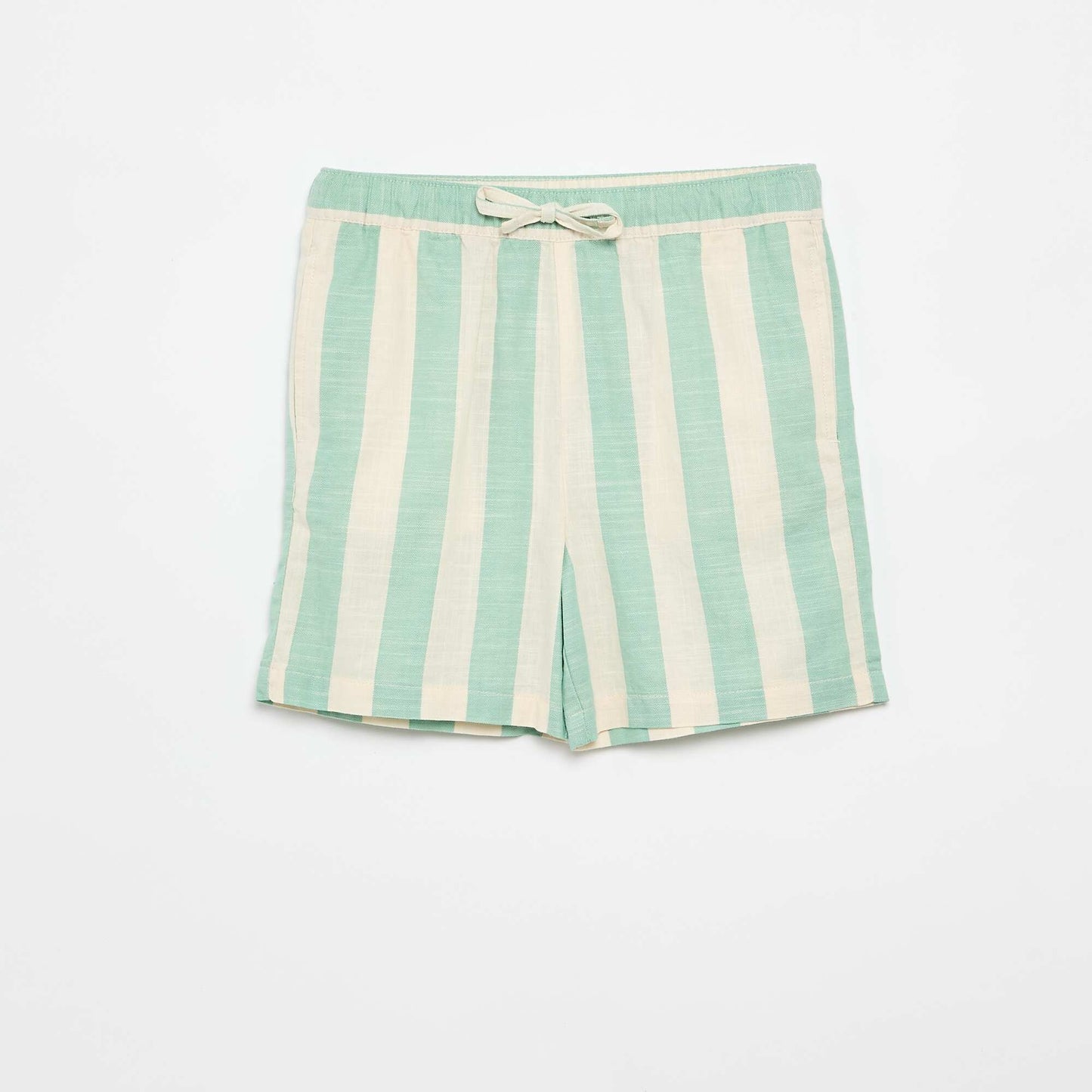 Striped shorts with elasticated waist GREEN