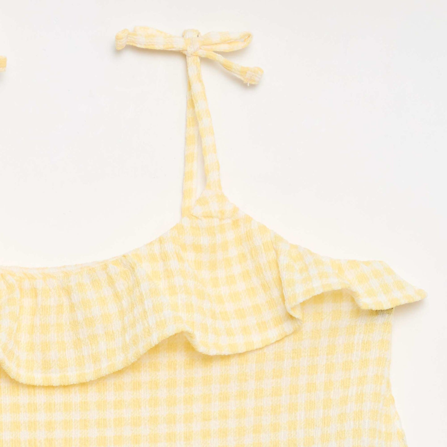 Gingham print shorts + tank top set - 2 pieces YELLOW