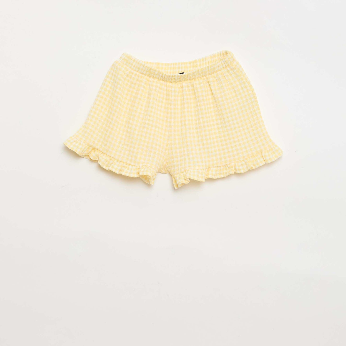 Gingham print shorts + tank top set - 2 pieces YELLOW
