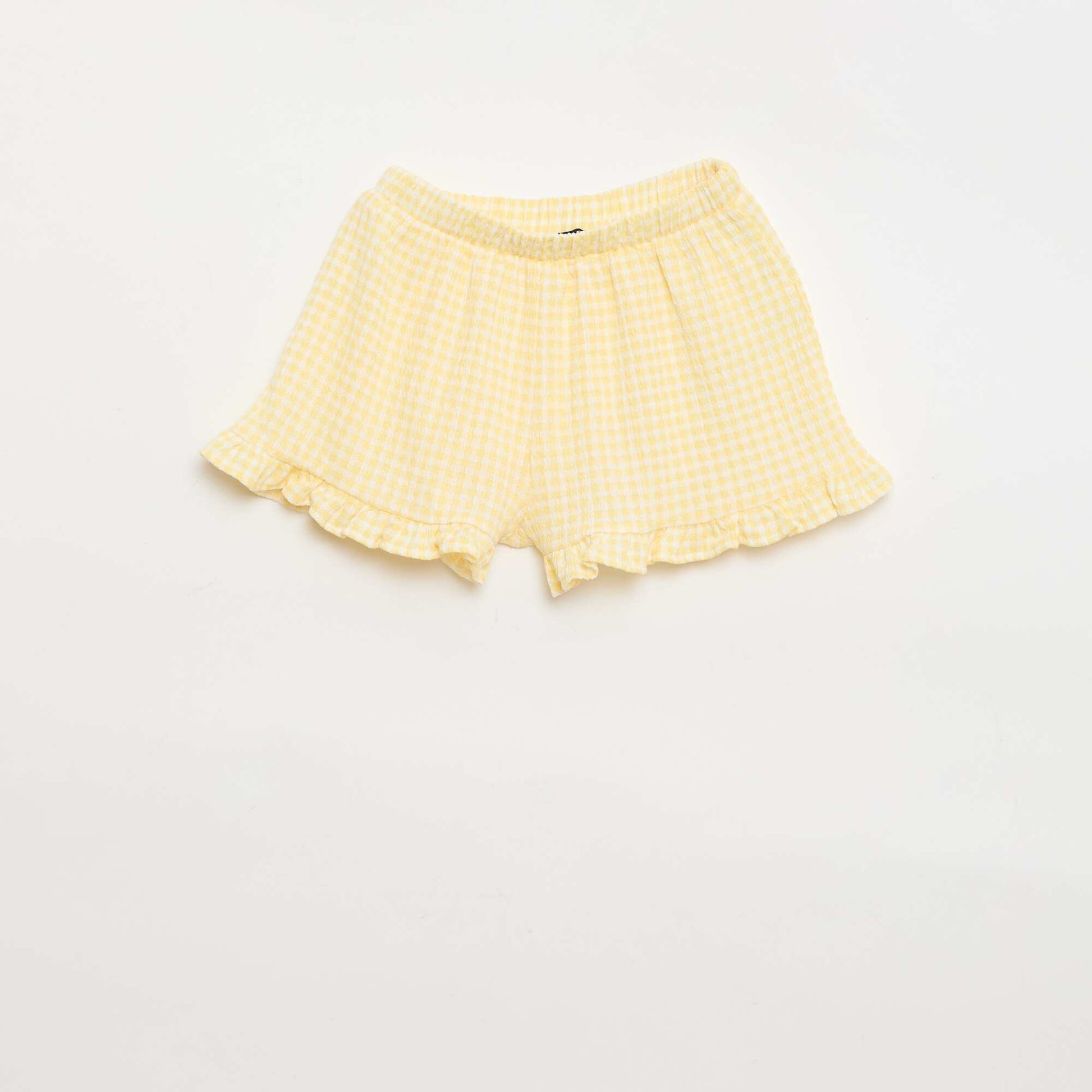 Gingham print shorts + tank top set - 2 pieces YELLOW