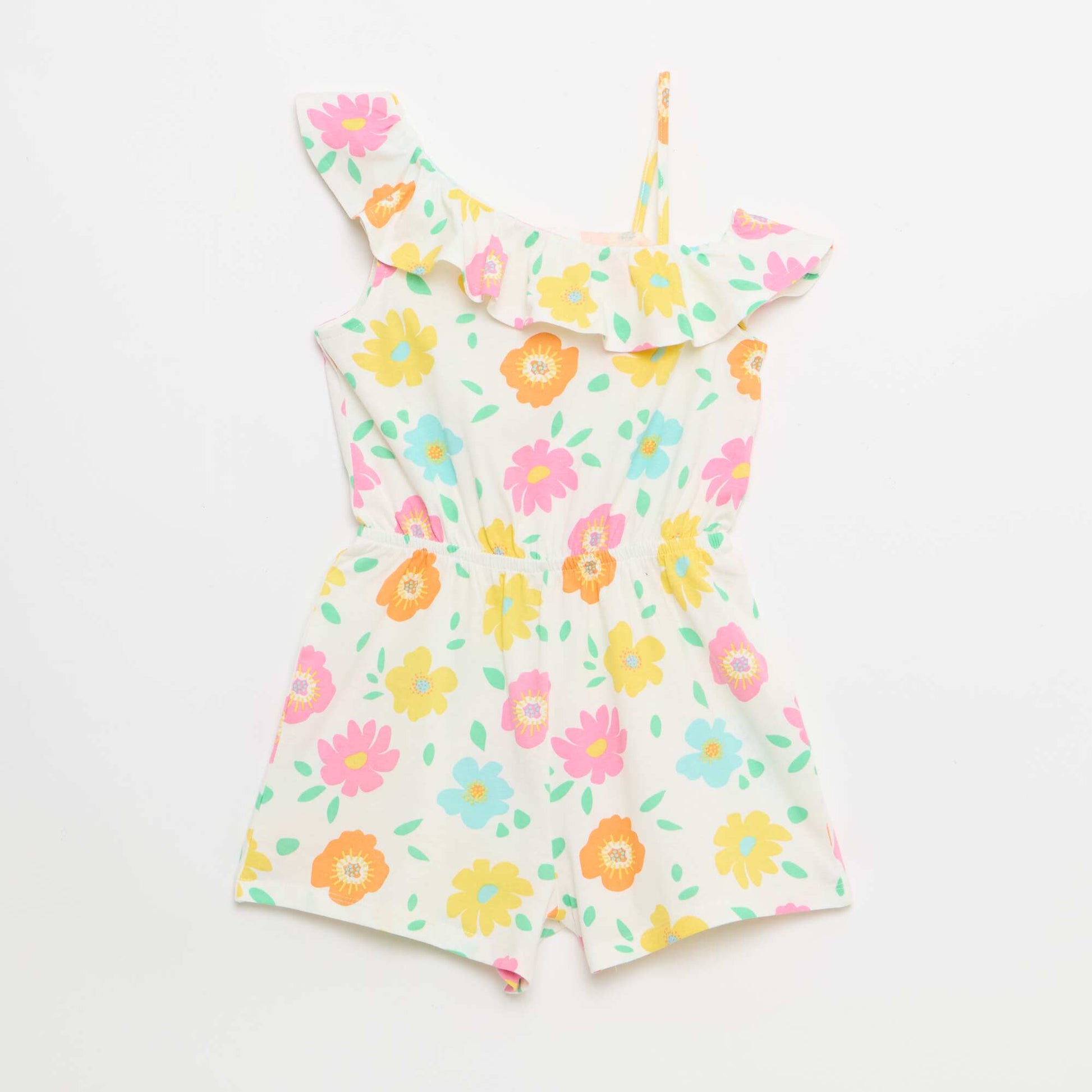Romper with Asymmetrical Neckline WHITE