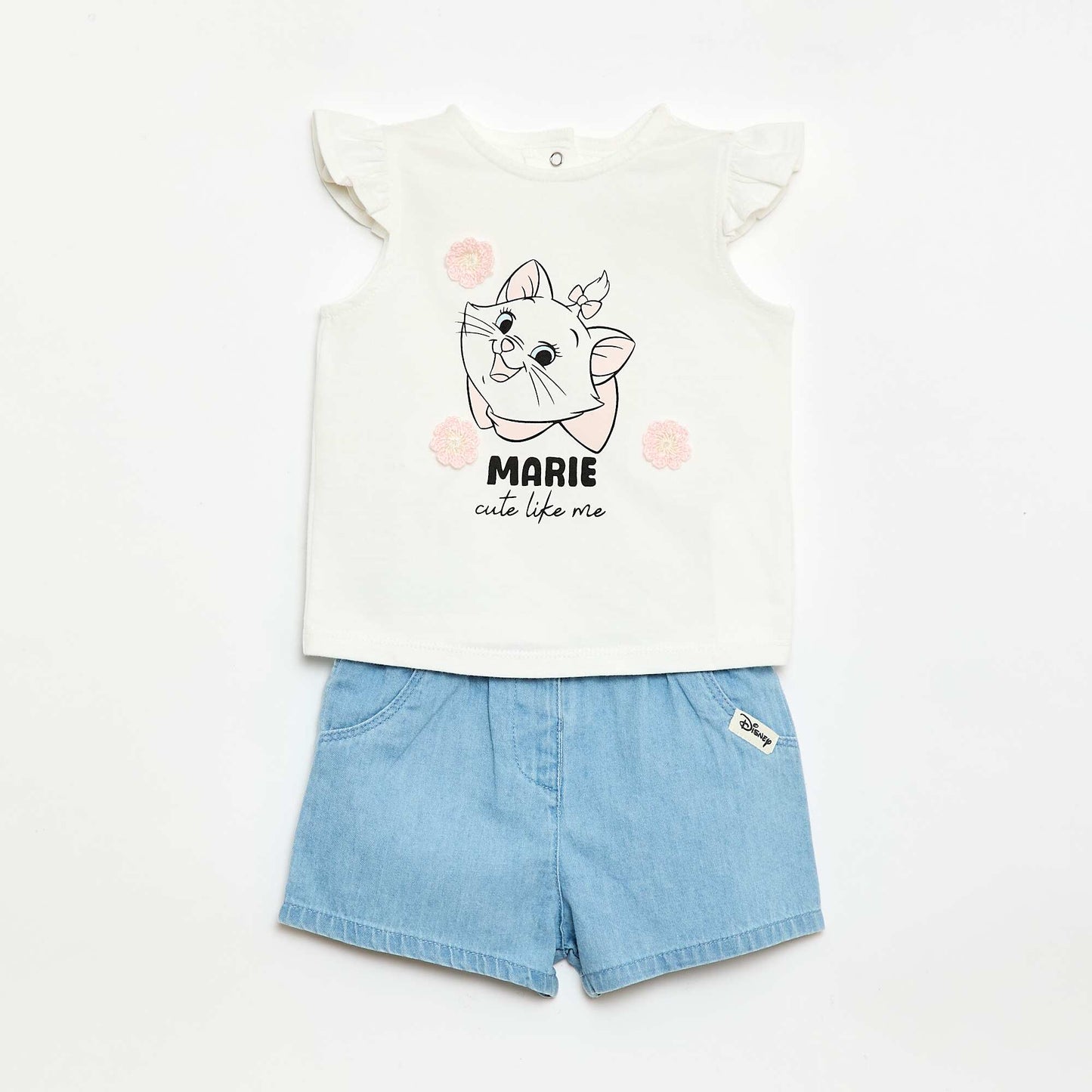 Disney \'Marie\' 2-Piece Shortie Pajamas WHITE