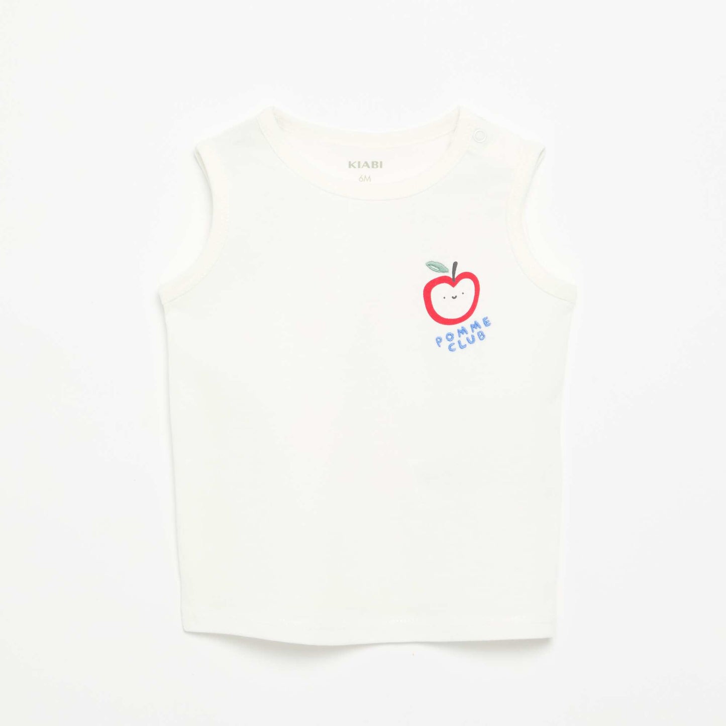 Tank Top with Chest Patch WHITE