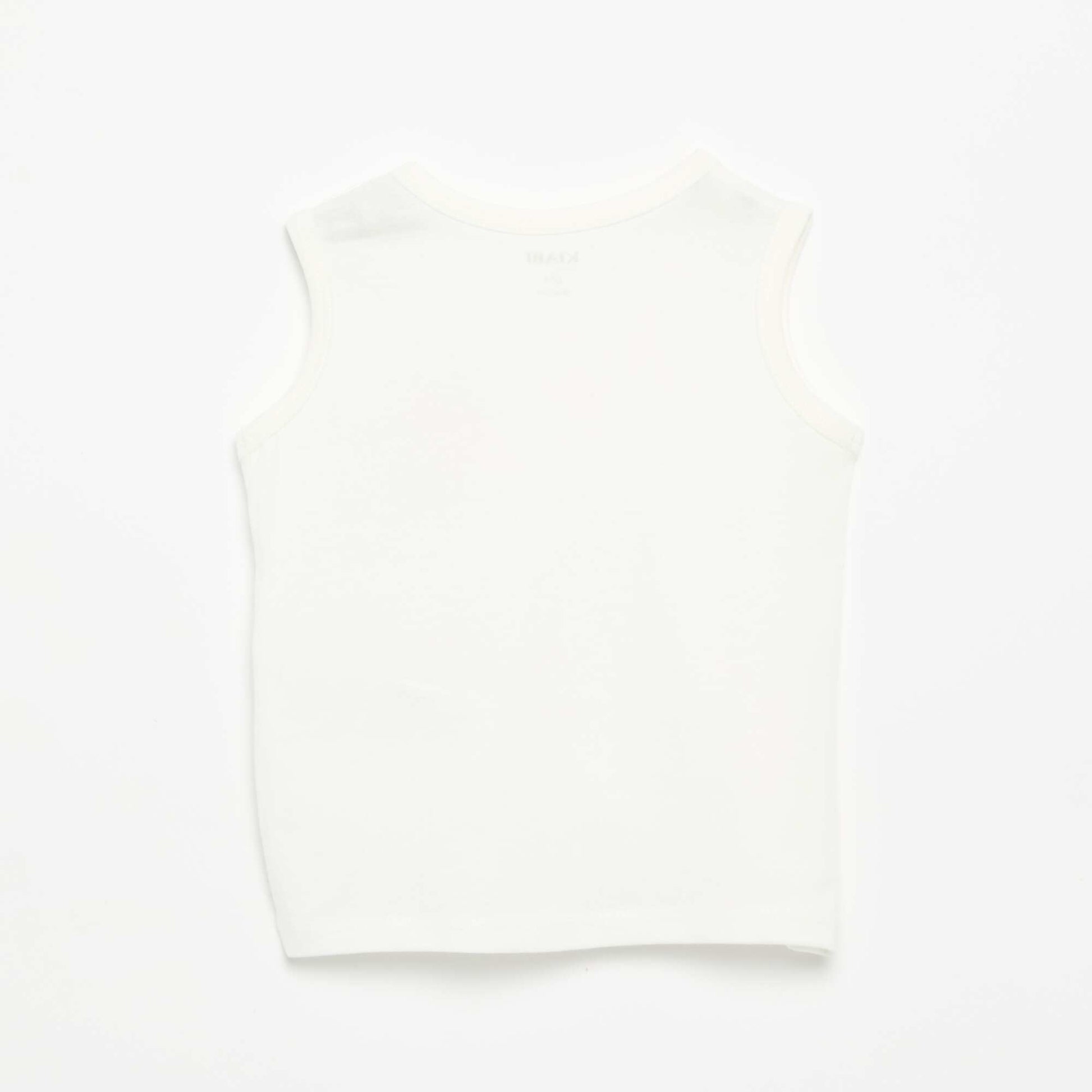 Tank Top with Chest Patch WHITE