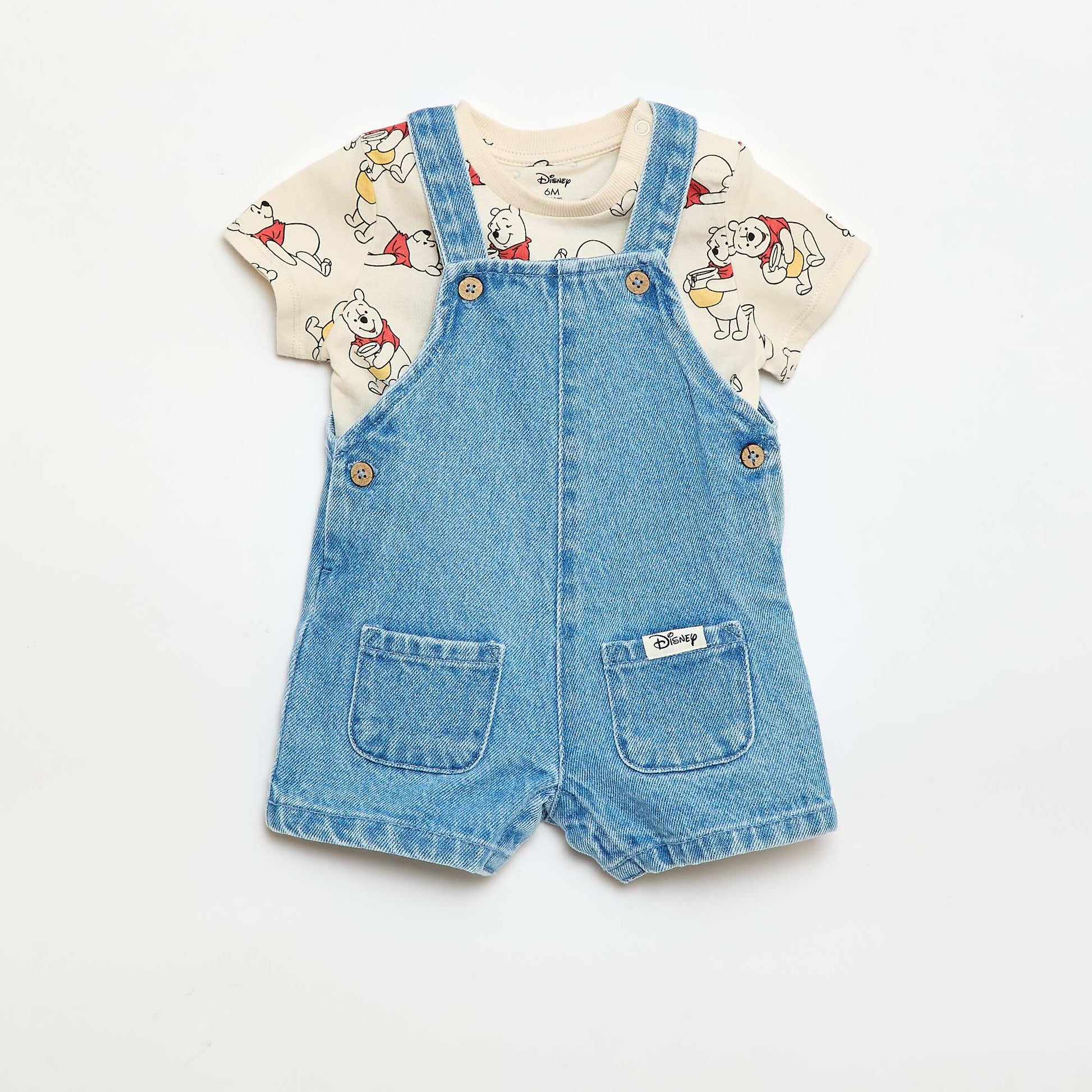 Mickey Disney T-shirt + Dungarees Set - 2 Pieces BEIGE