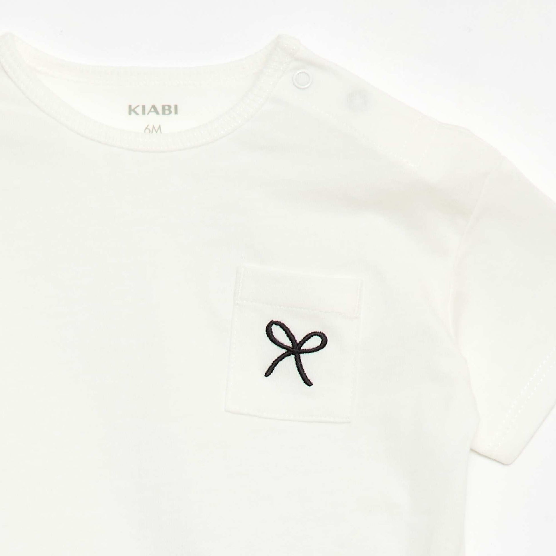 Ribbed T-shirt and Bike Shorts Set - 2-piece WHITE