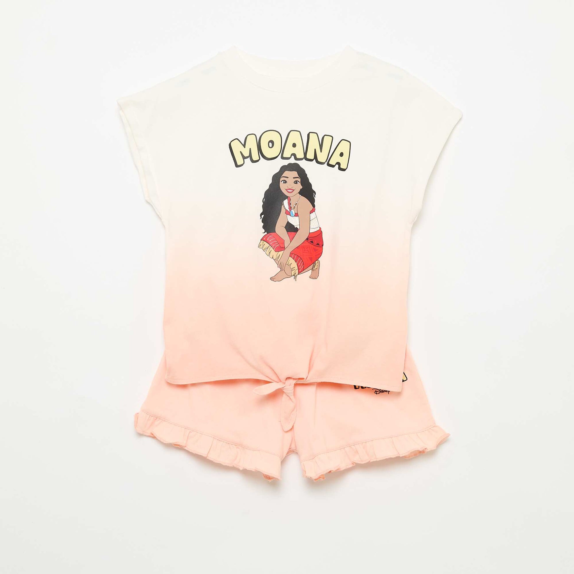 Ruffled Shorts and 'Disney' T-shirt Set ORANGE