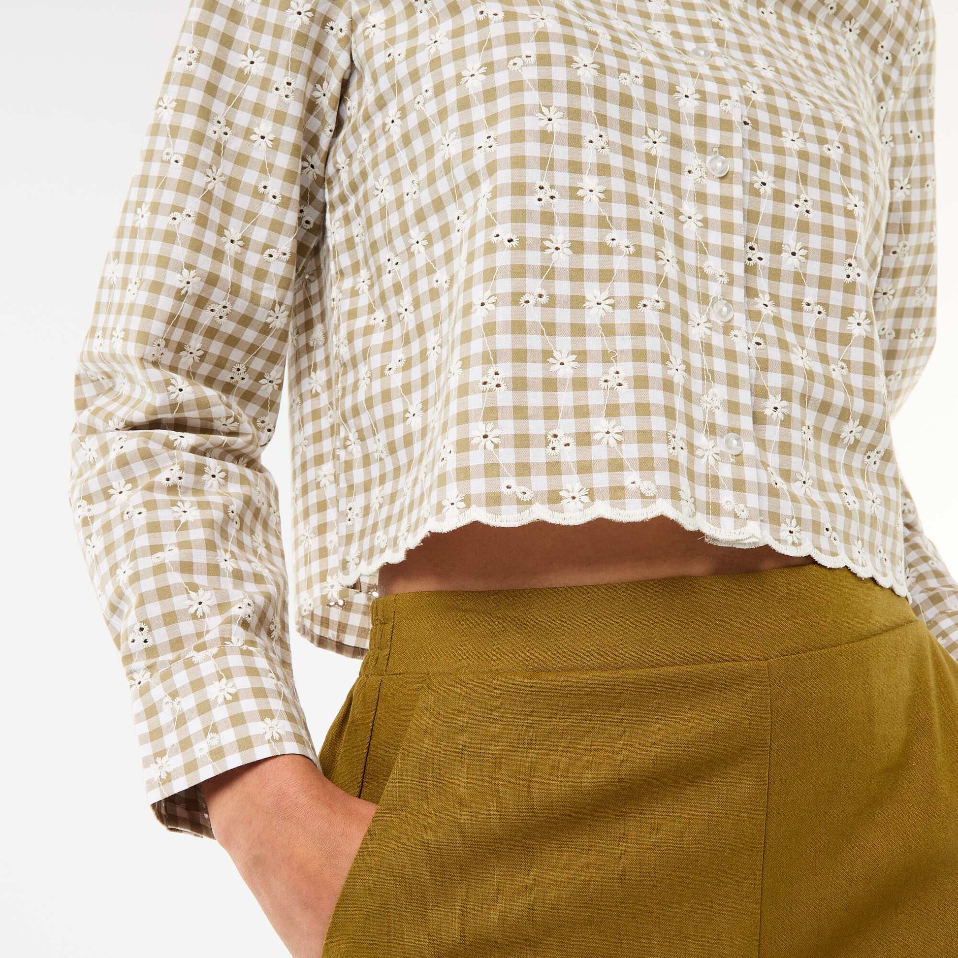 All-Over Embroidered Shirt GREEN