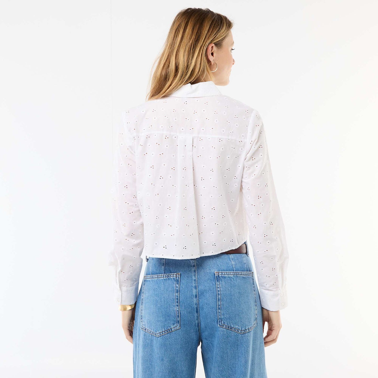 All-Over Embroidered Shirt WHITE