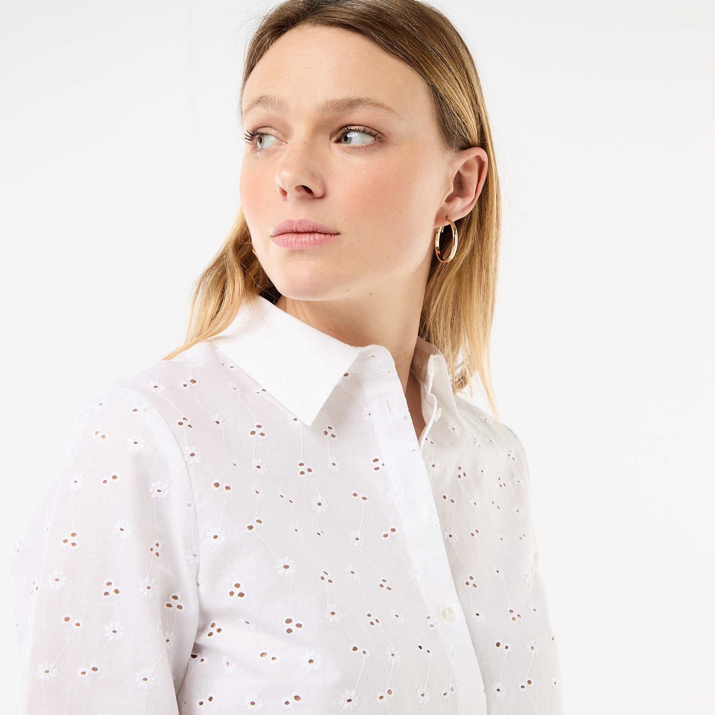 All-Over Embroidered Shirt WHITE